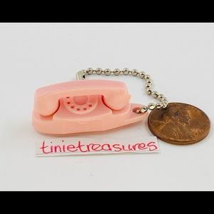 Vtg Princess telephone keychain in Pink from the 70’s tinietreasures